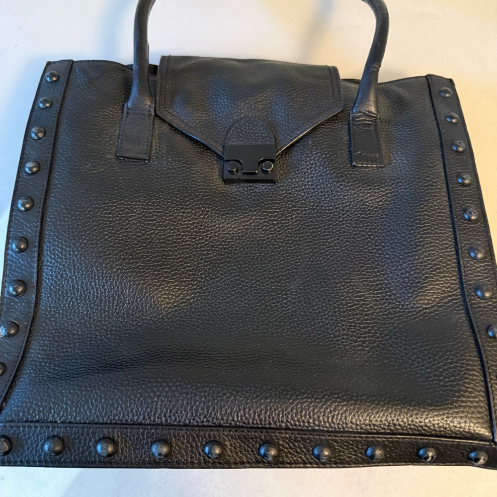 Loeffler Randall studded black leather tote